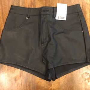 BDG leather shorts black